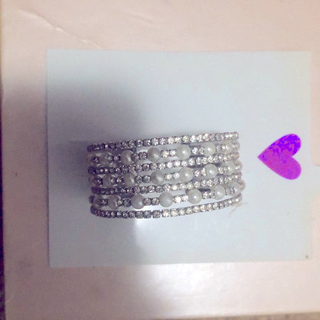 Silver Bracelet With Diamond Stones